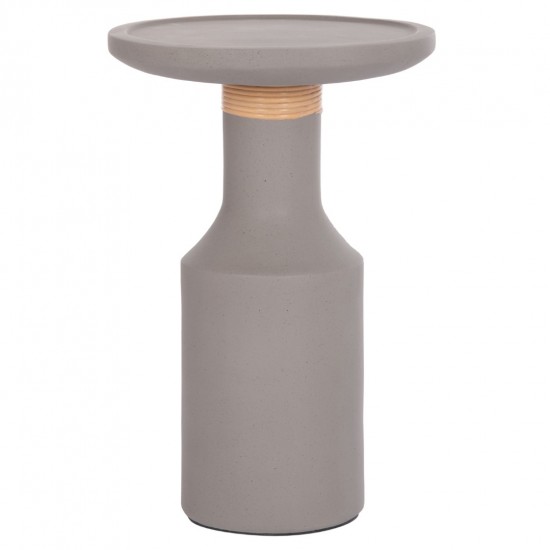 ΒΟΗΘΗΤΙΚΟ ΤΡΑΠΕΖΙ TRED(T) FIBER CEMENT ΓΚΡΙ-ΦΥΣΙΚΟ RATTAN--Φ40x61Υεκ.