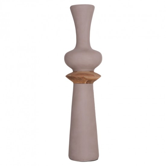 ΔΙΑΚΟΣΜΗΤΙΚΟ ΒΑΖΟ ΔΑΠΕΔΟΥ NEBULA FIBER CEMENT TAUPE--ΞΥΛΟ ΤΕΑΚ Φ45x172Υεκ