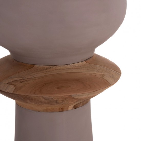 ΔΙΑΚΟΣΜΗΤΙΚΟ ΒΑΖΟ ΔΑΠΕΔΟΥ NEBULA FIBER CEMENT TAUPE--ΞΥΛΟ ΤΕΑΚ Φ45x172Υεκ