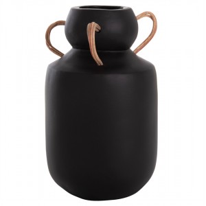 ΔΙΑΚΟΣΜΗΤΙΚΟ ΒΑΖΟ MIBO ΤΕΡΑΚΟΤΑ ΜΑΥΡH--ΧΕΡΟΥΛΙΑ ΦΥΣΙΚΟ RATTAN Φ16,5x26Υεκ