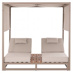 ΔΙΠΛΗ ΞΑΠΛΩΣΤΡΑ ΑΛΟΥΜΙΝΙΟΥ ΠΑΡΑΛΙΑΣ ΜΕ ΣΚΙΑΣΤΡΟ GALLANT ΚΑΠΟΥΤΣΙΝΟ 2x2x2μ