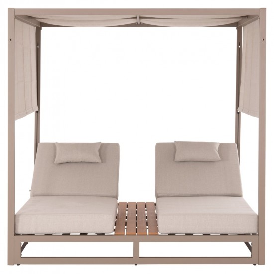 ΔΙΠΛΗ ΞΑΠΛΩΣΤΡΑ ΑΛΟΥΜΙΝΙΟΥ ΠΑΡΑΛΙΑΣ ΜΕ ΣΚΙΑΣΤΡΟ GALLANT ΚΑΠΟΥΤΣΙΝΟ 2x2x2μ