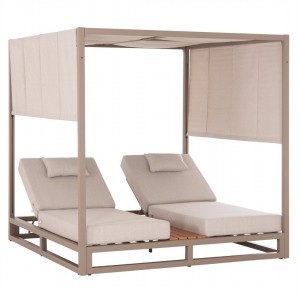 ΔΙΠΛΗ ΞΑΠΛΩΣΤΡΑ ΑΛΟΥΜΙΝΙΟΥ ΠΑΡΑΛΙΑΣ ΜΕ ΣΚΙΑΣΤΡΟ GALLANT ΚΑΠΟΥΤΣΙΝΟ 2x2x2μ