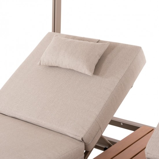 ΔΙΠΛΗ ΞΑΠΛΩΣΤΡΑ ΑΛΟΥΜΙΝΙΟΥ ΠΑΡΑΛΙΑΣ ΜΕ ΣΚΙΑΣΤΡΟ GALLANT ΚΑΠΟΥΤΣΙΝΟ 2x2x2μ