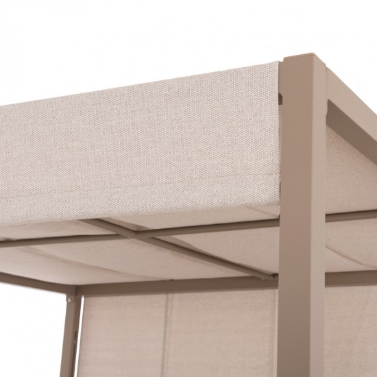 ΔΙΠΛΗ ΞΑΠΛΩΣΤΡΑ ΑΛΟΥΜΙΝΙΟΥ ΠΑΡΑΛΙΑΣ ΜΕ ΣΚΙΑΣΤΡΟ GALLANT ΚΑΠΟΥΤΣΙΝΟ 2x2x2μ