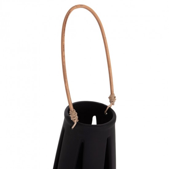 ΕΠΙΤΡΑΠΕΖΙΟ ΦΑΝΑΡΙ ERANTYL ΜΑΥΡΟ FIBER CEMENT & ΧΕΡΟΥΛΙ RATTAN Φ17x27Yεκ.