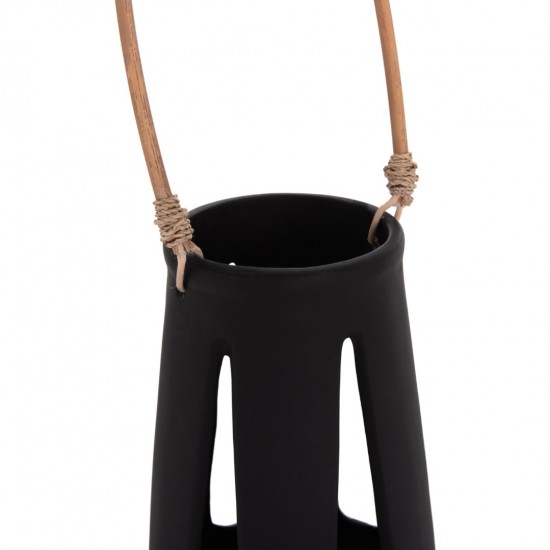 ΕΠΙΤΡΑΠΕΖΙΟ ΦΑΝΑΡΙ ERANTYL ΜΑΥΡΟ FIBER CEMENT & ΧΕΡΟΥΛΙ RATTAN Φ17x27Yεκ.