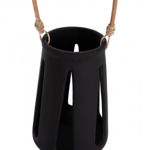 ΕΠΙΤΡΑΠΕΖΙΟ ΦΑΝΑΡΙ ERANTYL ΜΑΥΡΟ FIBER CEMENT & ΧΕΡΟΥΛΙ RATTAN Φ17x27Yεκ.