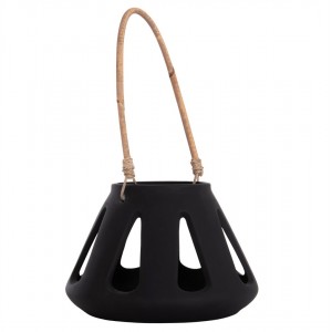 ΕΠΙΤΡΑΠΕΖΙΟ ΦΑΝΑΡΙ ERANTYL ΜΑΥΡΟ FIBER CEMENT & ΧΕΡΟΥΛΙ RATTAN Φ25x17Yεκ.