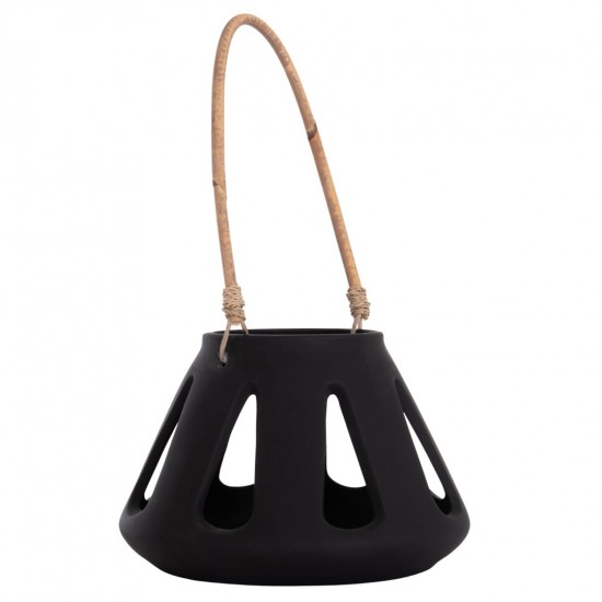 ΕΠΙΤΡΑΠΕΖΙΟ ΦΑΝΑΡΙ ERANTYL ΜΑΥΡΟ FIBER CEMENT & ΧΕΡΟΥΛΙ RATTAN Φ25x17Yεκ.