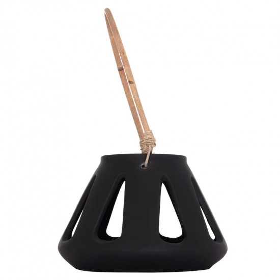 ΕΠΙΤΡΑΠΕΖΙΟ ΦΑΝΑΡΙ ERANTYL ΜΑΥΡΟ FIBER CEMENT & ΧΕΡΟΥΛΙ RATTAN Φ25x17Yεκ.