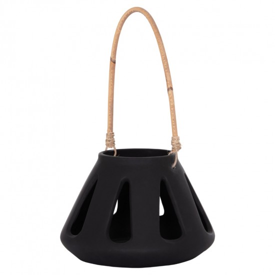 ΕΠΙΤΡΑΠΕΖΙΟ ΦΑΝΑΡΙ ERANTYL ΜΑΥΡΟ FIBER CEMENT & ΧΕΡΟΥΛΙ RATTAN Φ25x17Yεκ.