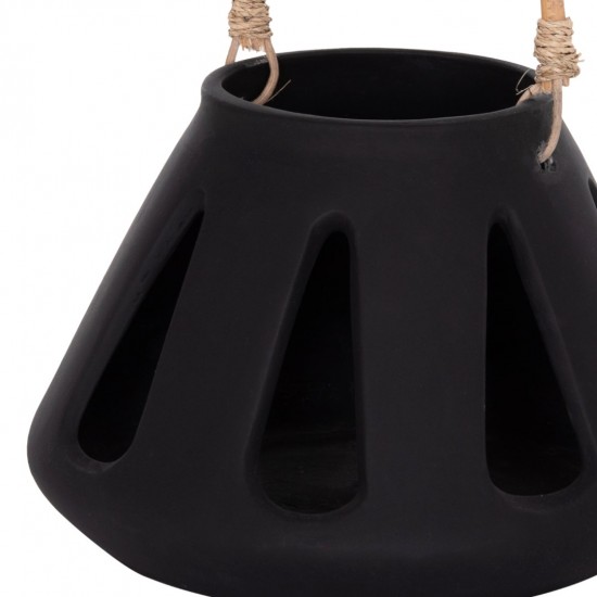 ΕΠΙΤΡΑΠΕΖΙΟ ΦΑΝΑΡΙ ERANTYL ΜΑΥΡΟ FIBER CEMENT & ΧΕΡΟΥΛΙ RATTAN Φ25x17Yεκ.