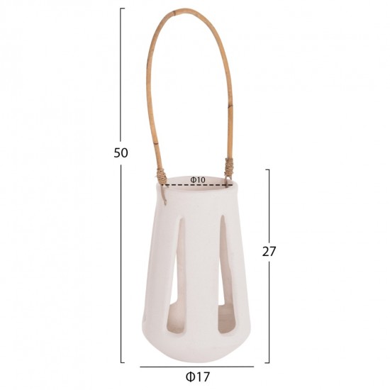 ΕΠΙΤΡΑΠΕΖΙΟ ΦΑΝΑΡΙ ERANTYL  ΛΕΥΚΟ FIBER CEMENT & ΧΕΡΟΥΛΙ RATTAN Φ17x27Yεκ.