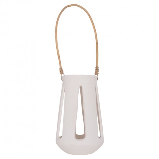 ΕΠΙΤΡΑΠΕΖΙΟ ΦΑΝΑΡΙ ERANTYL  ΛΕΥΚΟ FIBER CEMENT & ΧΕΡΟΥΛΙ RATTAN Φ17x27Yεκ.