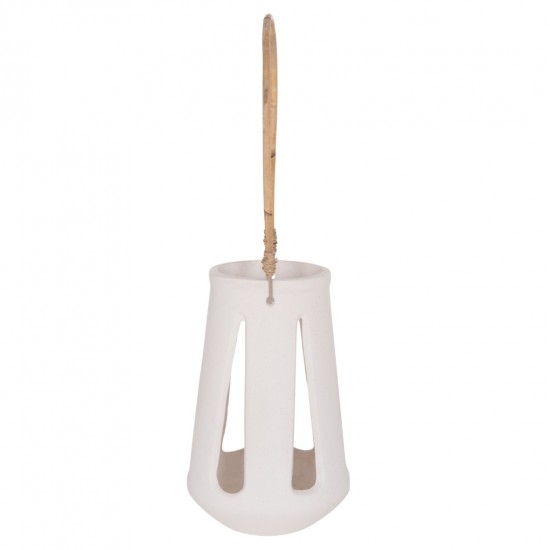 ΕΠΙΤΡΑΠΕΖΙΟ ΦΑΝΑΡΙ ERANTYL  ΛΕΥΚΟ FIBER CEMENT & ΧΕΡΟΥΛΙ RATTAN Φ17x27Yεκ.