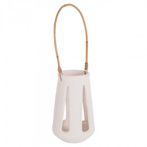 ΕΠΙΤΡΑΠΕΖΙΟ ΦΑΝΑΡΙ ERANTYL  ΛΕΥΚΟ FIBER CEMENT & ΧΕΡΟΥΛΙ RATTAN Φ17x27Yεκ.