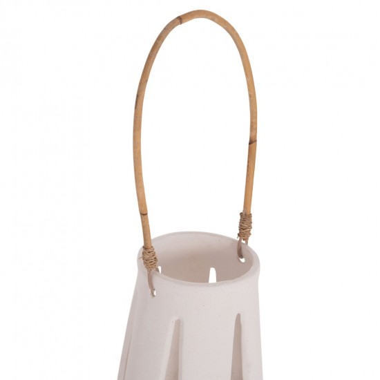 ΕΠΙΤΡΑΠΕΖΙΟ ΦΑΝΑΡΙ ERANTYL  ΛΕΥΚΟ FIBER CEMENT & ΧΕΡΟΥΛΙ RATTAN Φ17x27Yεκ.