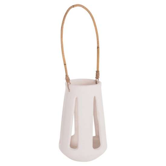 ΕΠΙΤΡΑΠΕΖΙΟ ΦΑΝΑΡΙ ERANTYL  ΛΕΥΚΟ FIBER CEMENT & ΧΕΡΟΥΛΙ RATTAN Φ17x27Yεκ.