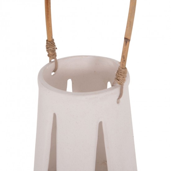 ΕΠΙΤΡΑΠΕΖΙΟ ΦΑΝΑΡΙ ERANTYL  ΛΕΥΚΟ FIBER CEMENT & ΧΕΡΟΥΛΙ RATTAN Φ17x27Yεκ.