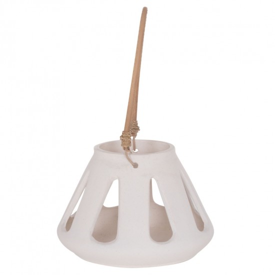 ΕΠΙΤΡΑΠΕΖΙΟ ΦΑΝΑΡΙ ERANTYL ΛΕΥΚΟ FIBER CEMENT & ΧΕΡΟΥΛΙ RATTAN Φ25x17Yεκ.