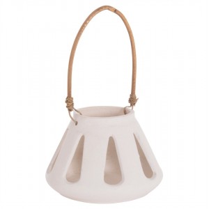 ΕΠΙΤΡΑΠΕΖΙΟ ΦΑΝΑΡΙ ERANTYL ΛΕΥΚΟ FIBER CEMENT & ΧΕΡΟΥΛΙ RATTAN Φ25x17Yεκ.