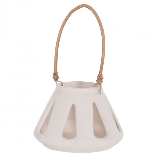 ΕΠΙΤΡΑΠΕΖΙΟ ΦΑΝΑΡΙ ERANTYL ΛΕΥΚΟ FIBER CEMENT & ΧΕΡΟΥΛΙ RATTAN Φ25x17Yεκ.