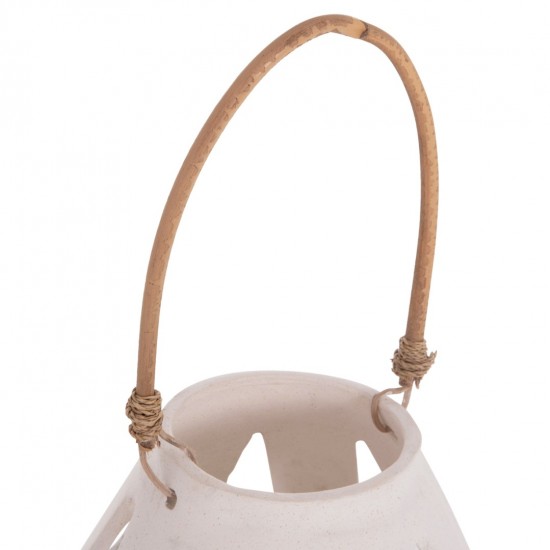 ΕΠΙΤΡΑΠΕΖΙΟ ΦΑΝΑΡΙ ERANTYL ΛΕΥΚΟ FIBER CEMENT & ΧΕΡΟΥΛΙ RATTAN Φ25x17Yεκ.