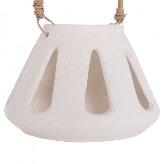 ΕΠΙΤΡΑΠΕΖΙΟ ΦΑΝΑΡΙ ERANTYL ΛΕΥΚΟ FIBER CEMENT & ΧΕΡΟΥΛΙ RATTAN Φ25x17Yεκ.