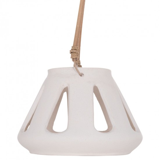 ΕΠΙΤΡΑΠΕΖΙΟ ΦΑΝΑΡΙ ERANTYL ΛΕΥΚΟ FIBER CEMENT & ΧΕΡΟΥΛΙ RATTAN Φ25x17Yεκ.