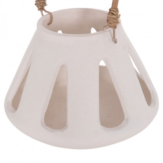 ΕΠΙΤΡΑΠΕΖΙΟ ΦΑΝΑΡΙ ERANTYL ΛΕΥΚΟ FIBER CEMENT & ΧΕΡΟΥΛΙ RATTAN Φ25x17Yεκ.