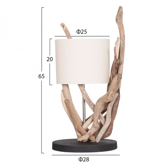 ΕΠΙΤΡΑΠΕΖΙΟ ΦΩΤΙΣΤΙΚΟ BRAMBLE DRIFTWOOD & ΛΕΥΚΟ ΚΑΠΕΛΟ Φ28x65Υεκ.