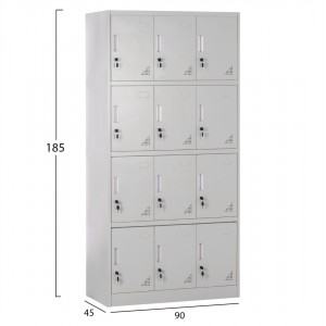 ΦΟΡΙΑΜΟΣ ΜΕΤΑΛΛΙΚΟΣ BEXLEY ΜΕ 12 ΝΤΟΥΛΑΠΑΚΙΑ ΜΕ ΚΛΕΙΔΙ ΓΚΡΙ 90x45x185Υεκ