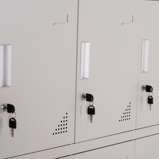 ΦΟΡΙΑΜΟΣ ΜΕΤΑΛΛΙΚΟΣ BEXLEY ΜΕ 12 ΝΤΟΥΛΑΠΑΚΙΑ ΜΕ ΚΛΕΙΔΙ ΓΚΡΙ 90x45x185Υεκ