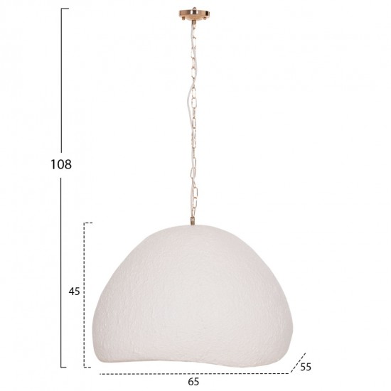 ΦΩΤΙΣΤΙΚΟ ΟΡΟΦΗΣ ΚΡΕΜΑΣΤΟ JAYLEN  FIBER CEMENT ΛΕΥΚΟ 65x55x45Υεκ.