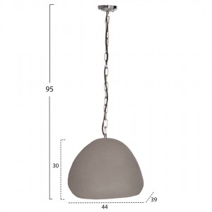 ΦΩΤΙΣΤΙΚΟ ΟΡΟΦΗΣ ΚΡΕΜΑΣΤΟ JAYLEN FIBER CEMENT ΓΚΡΙ 44x39x30Υεκ.