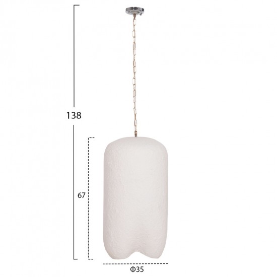 ΦΩΤΙΣΤΙΚΟ ΟΡΟΦΗΣ ΚΡΕΜΑΣΤΟ LOGKY FIBER CEMENT ΛΕΥΚΟ 35x35x67Υεκ