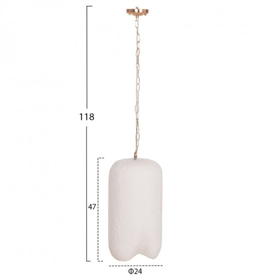 ΦΩΤΙΣΤΙΚΟ ΟΡΟΦΗΣ ΚΡΕΜΑΣΤΟ LOGKY FIBER CEMENT ΛΕΥΚΟ Φ24x47Υεκ