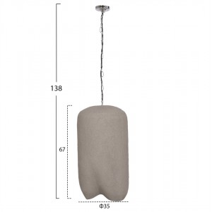 ΦΩΤΙΣΤΙΚΟ ΟΡΟΦΗΣ ΚΡΕΜΑΣΤΟ LOGKY FIBER CEMENT ΓΚΡΙ 35x35x67Υεκ