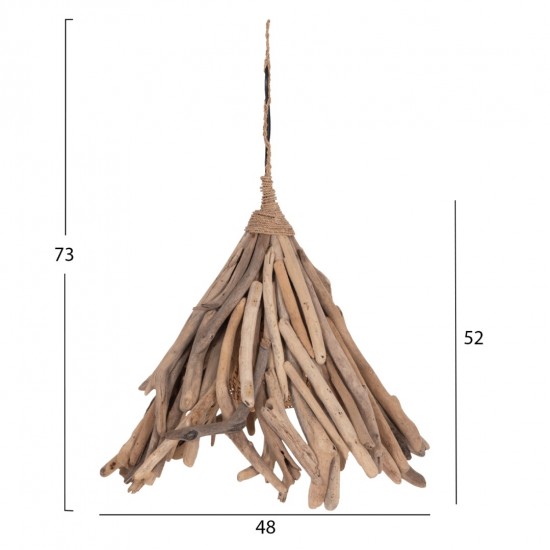ΦΩΤΙΣΤΙΚΟ ΟΡΟΦΗΣ ΚΡΕΜΑΣΤΟ TREIT DRIFTWOOD ΣΕ ΦΥΣΙΚΟ 48x54x52-73Υεκ [1xΕ27]