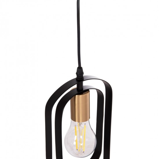 ΦΩΤΙΣΤΙΚΟ ΟΡΟΦΗΣ ΚΡΕΜΑΣΤΟ BIUT ΜΑΥΡΟ ΜΕΤΑΛΛΟ-ΧΡΥΣΟ ΝΤΟΥΙ 15,5x4x130Υεκ.