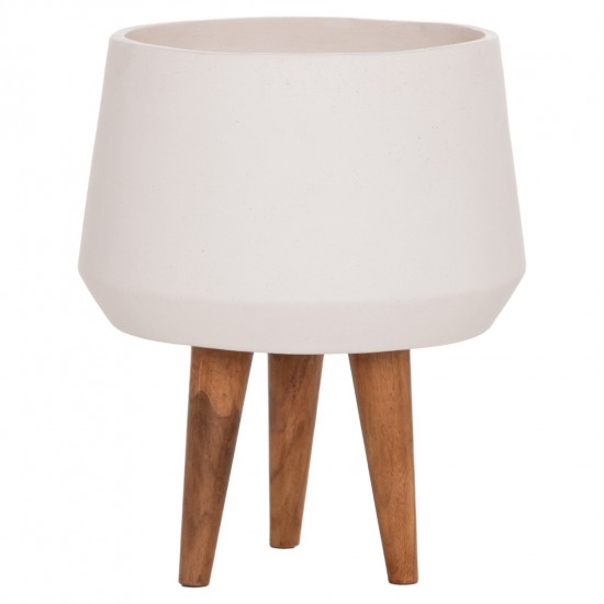 ΓΛΑΣΤΡΑ ΕΣΩΤΕΡΙΚΟΥ ΧΩΡΟΥ QUAN HM4680.02M FIBER CEMENT ΛΕΥΚΟ--ΒΑΣΗ TEAK Φ35x50Υεκ