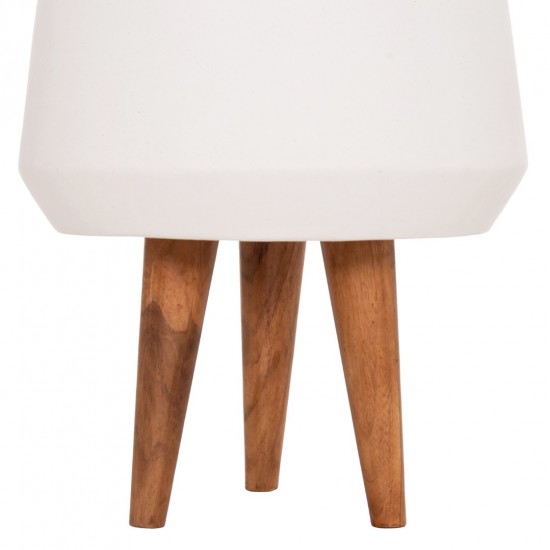 ΓΛΑΣΤΡΑ ΕΣΩΤΕΡΙΚΟΥ ΧΩΡΟΥ QUAN HM4680.02M FIBER CEMENT ΛΕΥΚΟ--ΒΑΣΗ TEAK Φ35x50Υεκ