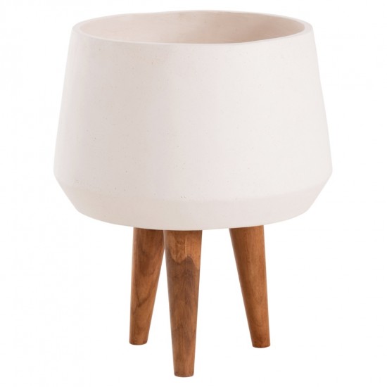 ΓΛΑΣΤΡΑ ΕΣΩΤΕΡΙΚΟΥ ΧΩΡΟΥ QUAN HM4680.02M FIBER CEMENT ΛΕΥΚΟ--ΒΑΣΗ TEAK Φ35x50Υεκ