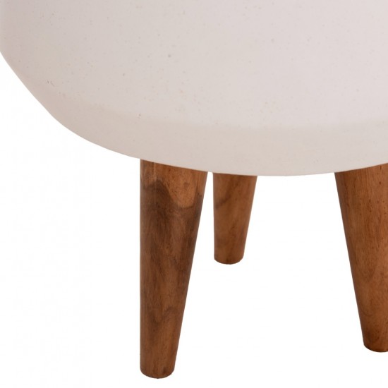 ΓΛΑΣΤΡΑ ΕΣΩΤΕΡΙΚΟΥ ΧΩΡΟΥ QUAN HM4680.02M FIBER CEMENT ΛΕΥΚΟ--ΒΑΣΗ TEAK Φ35x50Υεκ