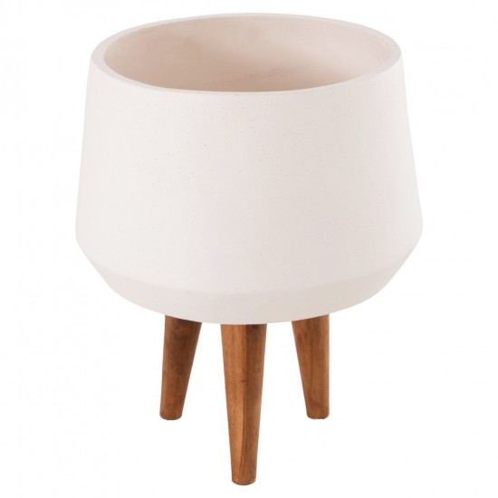 ΓΛΑΣΤΡΑ ΕΣΩΤΕΡΙΚΟΥ ΧΩΡΟΥ QUAN HM4680.02M FIBER CEMENT ΛΕΥΚΟ--ΒΑΣΗ TEAK Φ35x50Υεκ