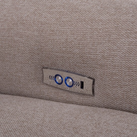 ΓΩΝΙΑΚΟΣ ΚΑΝΑΠΕΣ ΜΕ RECLINE ORACLE ΜΠΕΖ ΥΦΑΣΜΑ 293x293x98Υεκ.