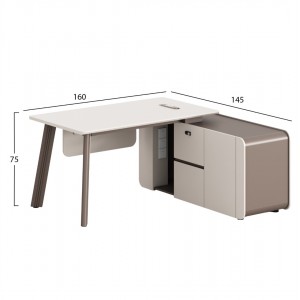 ΓΡΑΦΕΙΟ ΔΕΞΙΑ ΓΩΝΙΑ NEWLINE ΜΕΛΑΜΙΝΗ ΕΚΡΟΥ-ΑΝΟΙΧΤΟ ΚΑΦΕ 160x145x75Υεκ