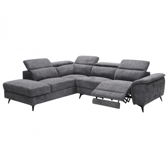 ΚΑΝΑΠΕΣ ΑΡΙΣΤΕΡΗ ΓΩΝΙΑ-ΑΝΑΚΛΙΣΗ & ΑΠΟΘΗΚΕΥΤΙΚΟΣ ΧΩΡΟΣ-RESTRO ΓΚΡΙ ΥΦΑΣΜΑ 284x224x76Υεκ