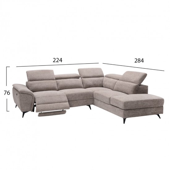 ΚΑΝΑΠΕΣ ΑΡΙΣΤΕΡΗ ΓΩΝΙΑ-ΑΝΑΚΛΙΣΗ & ΑΠΟΘΗΚΕΥΤΙΚΟΣ ΧΩΡΟΣ-RESTRO ΜΠΕΖ ΥΦΑΣΜΑ 284x224x76Υεκ